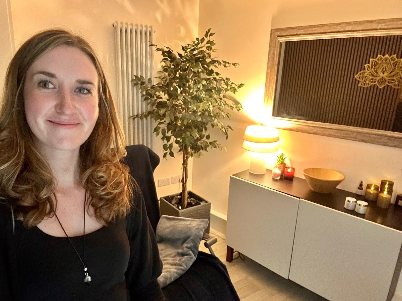 Tess in the treatment room at Oxton Barns Wellness Centre